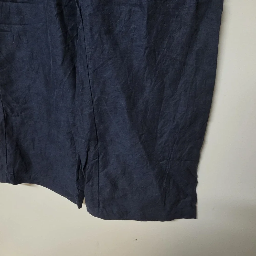 Aritzia Wilfred Womens The Lodge Cruiselinen Navy Blue Wide Leg Pull On Pants LG